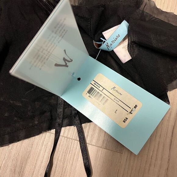 NWT Marciano by Guess black sequinned v neck tie back halter top sz L - Picture 16 of 16